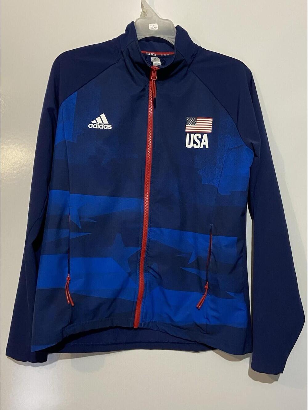 Womens ADIDAS Blue USA Volleyball Warm Up Jacket Sz M